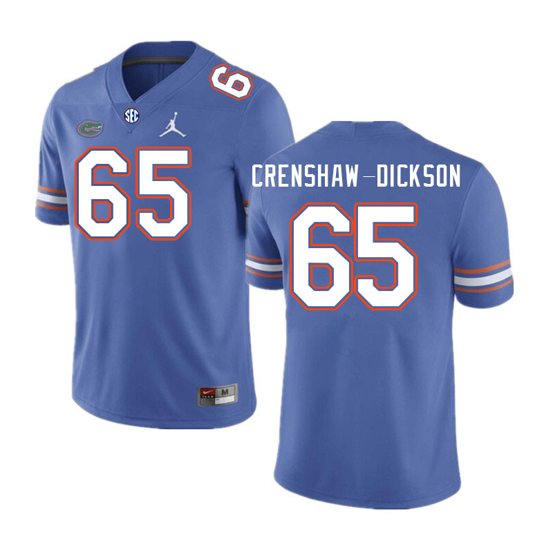 Men #65 Brandon Crenshaw-Dickson Florida Gators College Football Jerseys Stitched-Royal